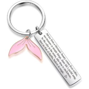ZNOSVEI Mermaid Keychain For women Christmas Keychain For Daughter Gift Mermaid Tail Jewelry Granddaughter Gift