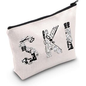 POFULL Winter Sport Gift Skiing Cosmetic Bag For Ski Lover Snow Skiing Gift (SKI Cosmetic Bag)