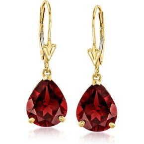 Ross-Simons Ledaise 7.00 ct. T.W. 14kt Pear Garnet Earrings Polished, Gemstones