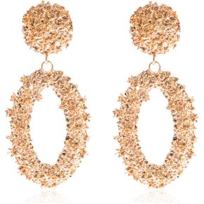 Hollow Geometric Large Square Dangle Earrings Metal Statement Drop Earrings Punk Bohemian Raised Textured Design Big Hoop Earrings for Women Fashion Jewelry