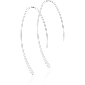 Altitude Boutique Upside Down Open Hoop Earrings - Lightweight Hypoallergenic Wire Dangle Drop Threader Earrings in Gold, Rose Gold, or Silver | Delicate Jewelry