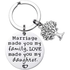 LParkin Step Daughter Gifts Keychain Bouns Daughter in law Keychains Wedding Gift