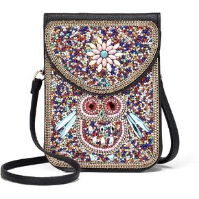 Bohimian Small Crossbody Cell Phone Bags for Women Gypsy Exquisite handicraft Shoulder Wallet Purse