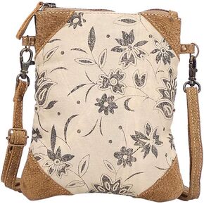 Myra Bag Flare Upcycled Canvas & Leather womens Crossbody Bag S-1511