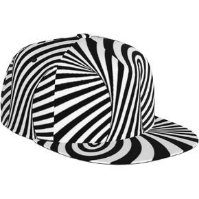 Black and White Baseball Cap Adjustable Fashion Casual Flat Bill Brim Dad Hats for Women Men Sun Hats