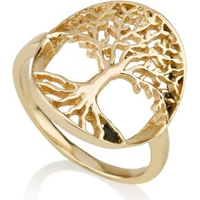 14K Gold Plated Tree of Life Symbol Ring Statement Jewelry
