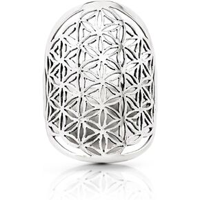 Flower of Life Ring Sterling Silver 925 Sizes US 7 8 9 10 Sacred Geometry Yoga Jewelry