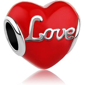 Love Lucky Charm Religious Cross Red Heart Love Charms Beads Fits Pandora Bracelets Christmas Halloween Valentine Day