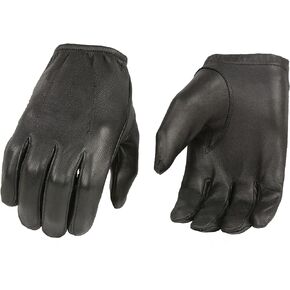 Milwaukee Leather SH887 Men's Black Unlined Deerskin Lightweight Motorcycle Hand Gloves W/Short Wrist and Sinch Closure