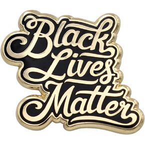 Real Sic - Black Lives Matter Enamel Pin - BLM Pride & Protest Lapel Pin - Gold and Black Pin for Backpacks, Hats, Jackets & Bags