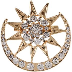 Sparking Sunshine Sun Cresent Moon Brooch Pin Crystal Sun with Moon Lapel Pin Charm Clothes Accessories Fashion Bag Hat Jacket Badges