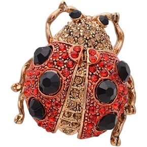 1 Pcs Ladybug Brooch Pins for Women Animal Beetle Pin Crystal Enamel Brooch Pin