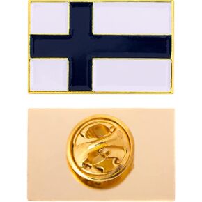 Finland Country Flag Lapel Pin Enamel Made of Metal Souvenir Hat Men Women Patriotic (Rectangle Pin)