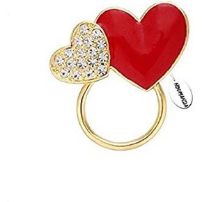 NOUMANDA Crystals Charm Heart-shaped Eyeglasses Holder &Brooch Pin (gold)