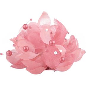 Silk Flower Brooch Pins Cubic Zirconia Classic for Party Dance Wedding Banquet for Women Ladies Girls Lapel Pin Collar Brooches Elegant Ceremony Clothing Dress Accessories Handmade Clip