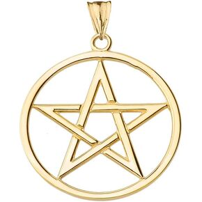 Elegant 10k Yellow Gold Pentagram Charm Pendant