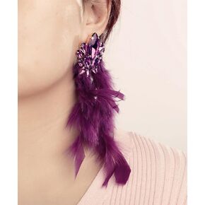 Sither Feather Earrings for Women Long Dangling Feather Tassel Earrings Boho Large Earrings for Halloween Prom Party Christmas Gift