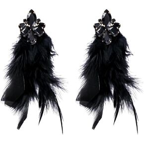 Sither Feather Earrings for Women Long Dangling Feather Tassel Earrings Boho Large Earrings for Halloween Prom Party Christmas Gift