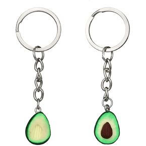 Couples Keychain 2pc Avocado Keychain Keyring Vegan Key Chain Friends Gift Cute Keyring Fruit Key Ring Food Keyrings for Couples Valentines Day Gifts Couples Gifts