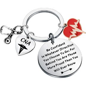 LQRI CNA Gift Keychain Certified Nursing Assistant Gift CNA Graduation Gifts CNA Student Gifts Nursing Keyring Gifts