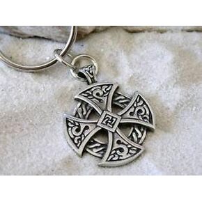 Trilogy Jewelry Pewter Solar Cross Celtic Irish Druid Keychain Key Tag