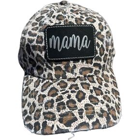 Mama Hat, Womens Hat, Baseball Cap, Gift for mom, Leopard Hat, New Mom Gift, Ponytail Hat, Mom Hat