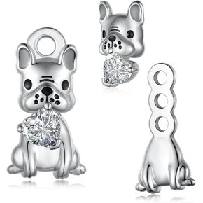 Yorkie/French Bulldog Earrings 925 Sterling Silver Dog Earrings for Women Girls Dog Jewelry Gifts for Women Girls