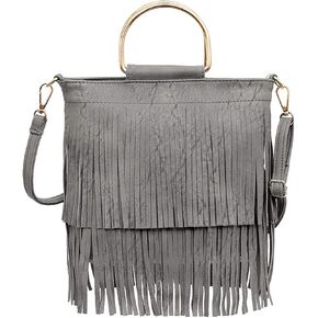 حقيبة كروس نسائية من CHIC DIARY مصنوعة من الجلد ومزودة بشراشيب وحقيبة يد بمقبض in Kuwait