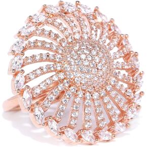 خاتم Priyaasi نسائي مطلي بالذهب الوردي مع الماس الأمريكي in Kuwait