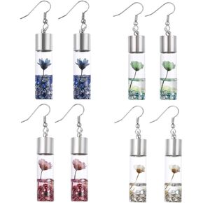 Mixed Acrylic Bottle Earrings Set, Funny Statement Dangle Drop Resin Water Bottle Pendant Earrings, Fashion Unique Personalized Bohemian Hoop Earring Jewelry Gift for Women