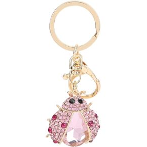Keychain Keyring Charm Pendant, Ladybug Car Key Chains Cute Purse Charm Metal Bling Key Ring for Women Girls