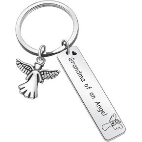 ZQEOU Grandma Keyring Miscarriage Keychain Mom Gift Baby Memorial Keychain Gigi Jewelry