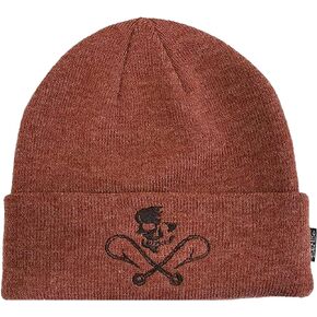 Salt Life Skull and Hooks Beanie, Mineral Red Heather, OSFM
