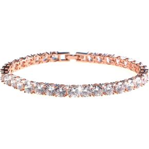 ASHMITA Tennis Crystal Bracelet for Women Charm Men Rose Gold Zirconia Bracelets Gift Jewelry
