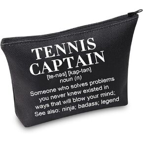 TSOTMO Tennis Captain Makeup Bag Gift Tennis Captain Definition Zipper Pouch Tennis Player Coach Gift Thank You Gift For Captain Tennis Lover Gift (TENNIS CAPTAIN)