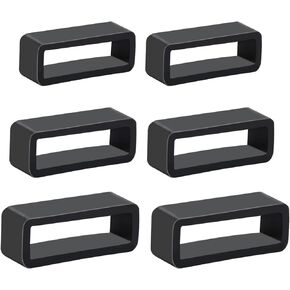 6 Pcs Watch Band Keepers, 18mm/20mm/22mm Silicone Watch Strap Holder Loops Watch Strap Retainer Black Rubber Watch Strap Keeper Replacement Watch Band Fastener Rings for Smart Sport Watches Parts