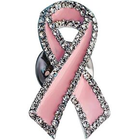 Pink Ribbon Breast Cancer Awareness Brooches Pin,Rhinestone Pink Ribbon Hope Lapel Pin Brooch,Prevention and Awareness Ribbon,Lapel Pins Jewelry Gifts for Support Survivor