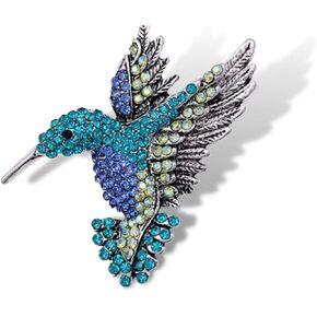 JOYWIKO Hummingbird Brooch Pins for Women Elegant Crystal Bird Pins Fashion Backpack Pins For Women