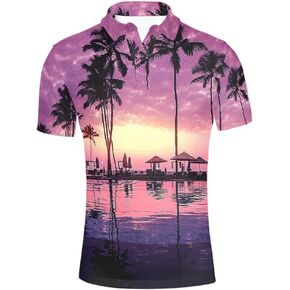 HUGS IDEA Retro Men's Casual Shirt Skull Short Sleevee T-Shirts