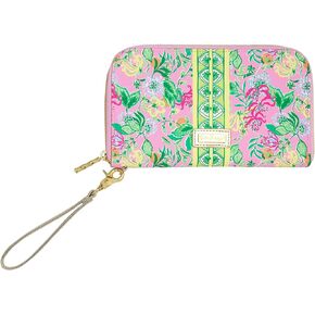 Lilly Pulitzer Travel Wallet Passport Holder, Vegan Leather Wristlet Wallet for Women, Travel Document Organizer, Via Amore Spritzer