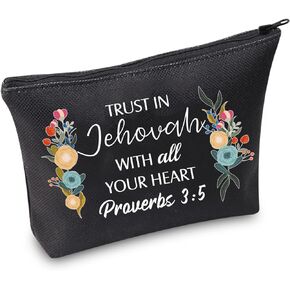 TSOTMO Jehovah Witness Gift JW Pioneer Gifts Pioneer Zipper Cosmetic Toiletry Pouch For Women Pioneer Life Gift (Proverbs 3:5)