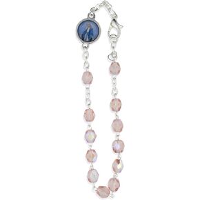 Vatican Imports Crystal One Decade Rosary Bracelet (Rose)