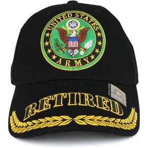 Officially Licensed US Army Retired with Emblem Embroidered Military Baseball Cap