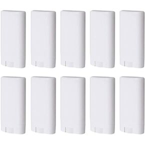 20 PCS 15ml White Empty Plastic Oval Deodorant Container Oval Lip Balm Tubes Lipstick Tube 0.5 Oz Deodorant Containers Oval Twist-Up Tubes BPA-Free for DIY Homemade Crayon Chapstick Holder