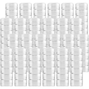 10 Sets 6 Layer Cylinder Stackable Plastic Bead Containers, 10G/10ML Stackable Round Plastic Containers Makeup Sample Containers for Buttons, Beads, Small Items