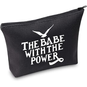 TSOTMO Movie Merchandise Gift THE BABE WITH THE POWER Inspired By Movie Cosmetic Bag For Fans Galentine's Gift Feminist Gift Makeup Bag (Power BLK) in Kuwait