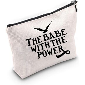 TSOTMO Movie Merchandise Gift THE BABE WITH THE POWER Inspired By Movie Cosmetic Bag For Fans Galentine's Gift Feminist Gift Makeup Bag (Power BLK)