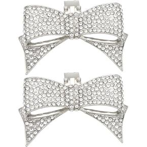 Happyyami 1 زوج القوس مقاطع الأحذية القابلة للإزالة الأحذية سحر Bowknot أحذية مجوهرات اكسسوارات الأحذية الزخرفية للنساء العروس الزفاف حفلة موسيقية أحذية الديكور