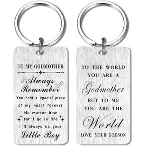 Godmother Mothers Day Gifts from Godson - Godmother Birthday Keychain from Godson