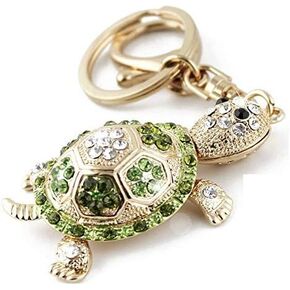 Partyfareast Rhinestone Animal Key Chain Cute Charm Bling Crystal Gift Keychain (Turtle)